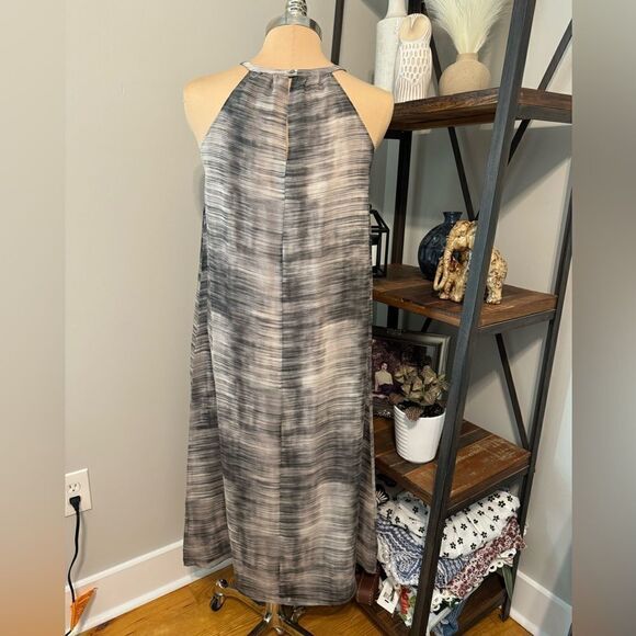 $278 Eileen Fisher Limestone Daze Silk Dress Print Women’s SIZE SM Halter - Picture 3 of 11